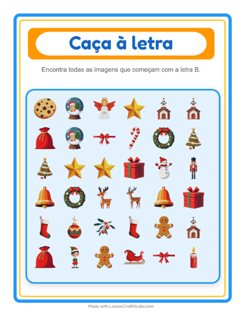 Pré-visualização da ficha de Encontre E Conte com Natal para Educação infantil (creche, 3-5 anos)
