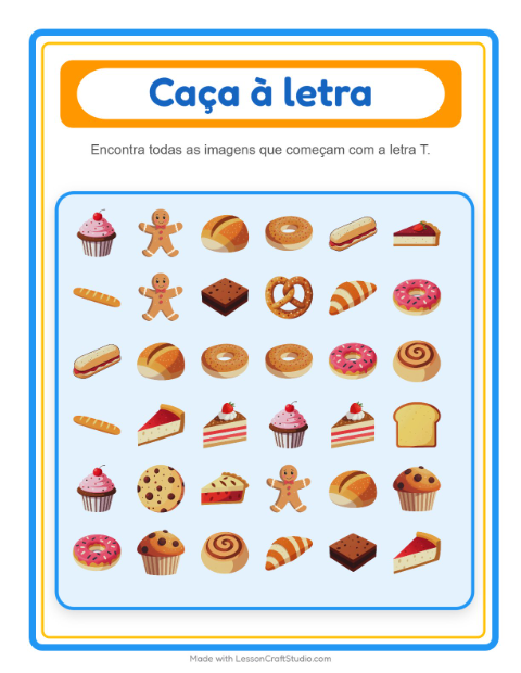 Pré-visualização da ficha de Encontre E Conte com Padaria para Educação infantil (creche, 3-5 anos)