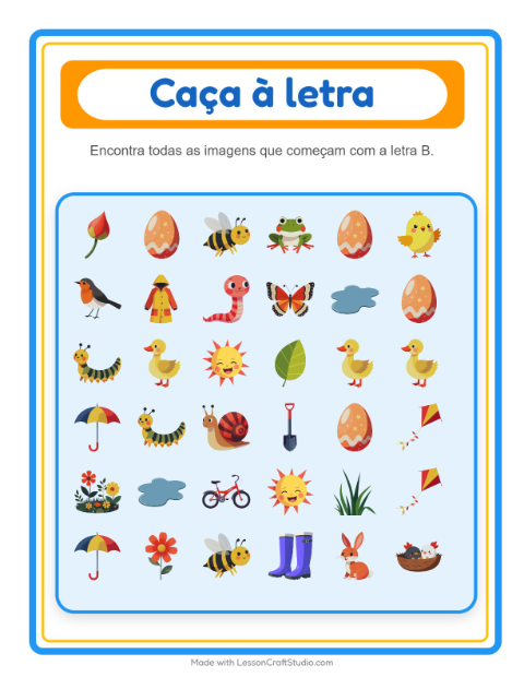 Pré-visualização da ficha de Encontre E Conte com Primavera para Educação infantil (creche, 3-5 anos)