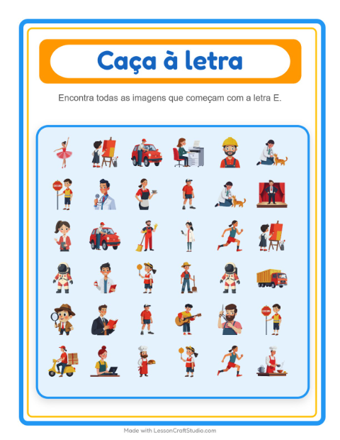 Pré-visualização da ficha de Encontre E Conte com Profissões para Educação infantil (creche, 3-5 anos)