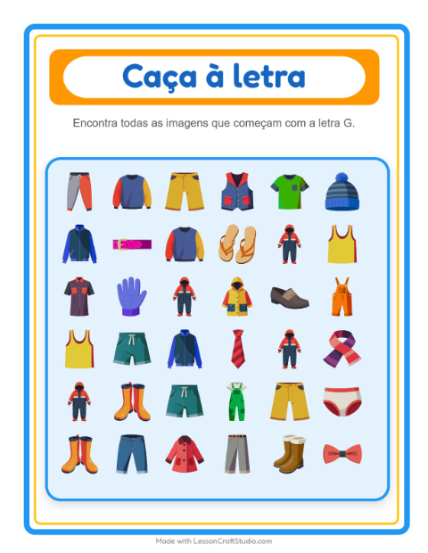 Pré-visualização da ficha de Encontre E Conte com Roupas para Educação infantil (creche, 3-5 anos)
