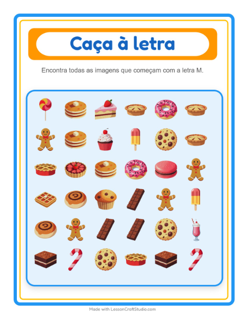 Pré-visualização da ficha de Encontre E Conte com Sobremesas e doces para Educação infantil (creche, 3-5 anos)