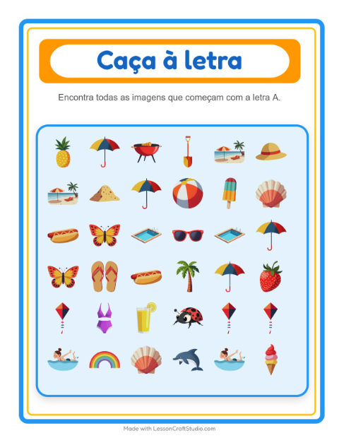 Pré-visualização da ficha de Encontre E Conte com Verão para Educação infantil (creche, 3-5 anos)