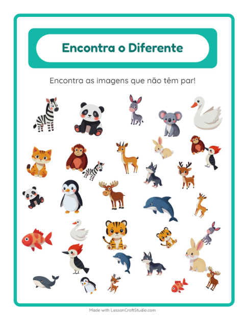 Pré-visualização da ficha de Encontre Os Objetos com Animais para Educação infantil (pré-escola, 5-7 anos)