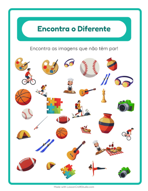 Pré-visualização da ficha de Encontre Os Objetos com Atividades para Educação infantil (pré-escola, 5-7 anos)