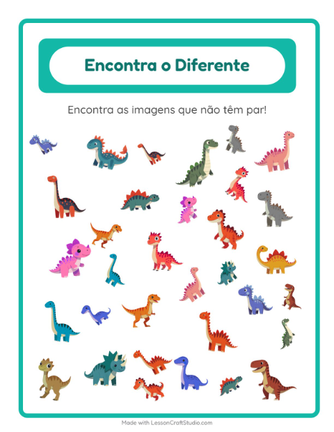Pré-visualização da ficha de Encontre Os Objetos com Dinossauros para Educação infantil (pré-escola, 5-7 anos)
