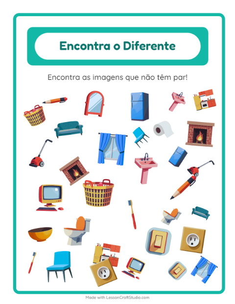 Pré-visualização da ficha de Encontre Os Objetos com Pela casa para Educação infantil (pré-escola, 5-7 anos)