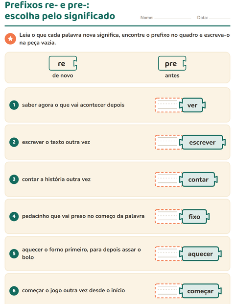 Pré-visualização da ficha de Família de palavras para 2º ano do ensino fundamental