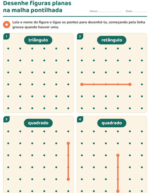 Pré-visualização da ficha de Figuras geométricas planas para Educação infantil (pré-escola, 5-7 anos)