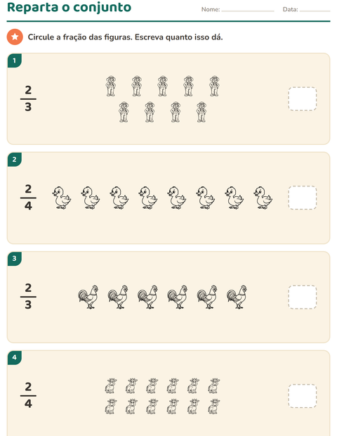 Pré-visualização da ficha de Frações com Fazenda PB para 2º ano do ensino fundamental