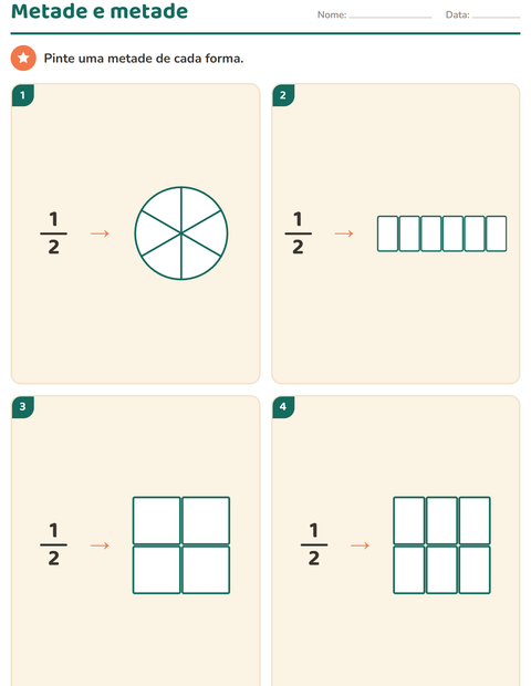 Pré-visualização da ficha de Frações para 2º ano do ensino fundamental