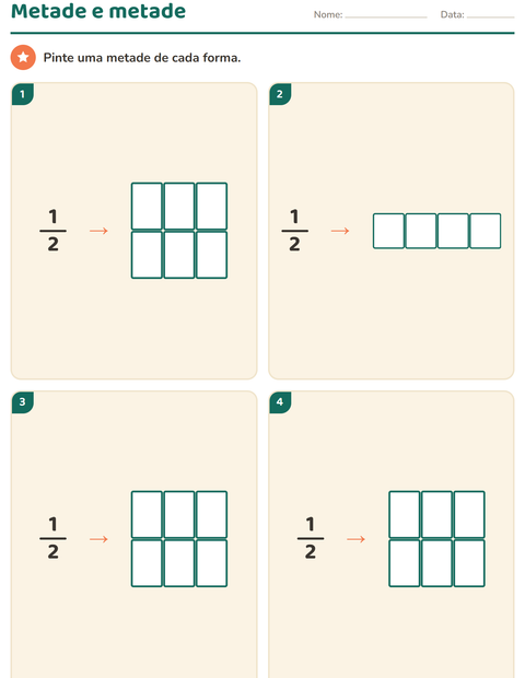 Pré-visualização da ficha de Frações para 2º ano do ensino fundamental