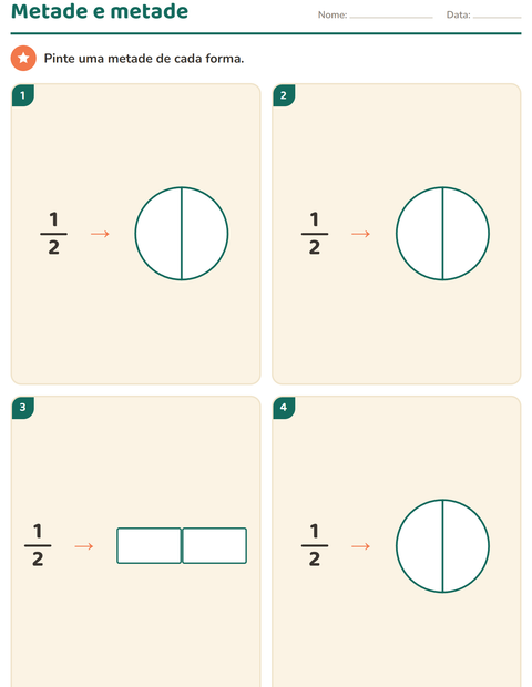 Frações no 2º ano: partes iguais, metades, terços e quartos — 4
