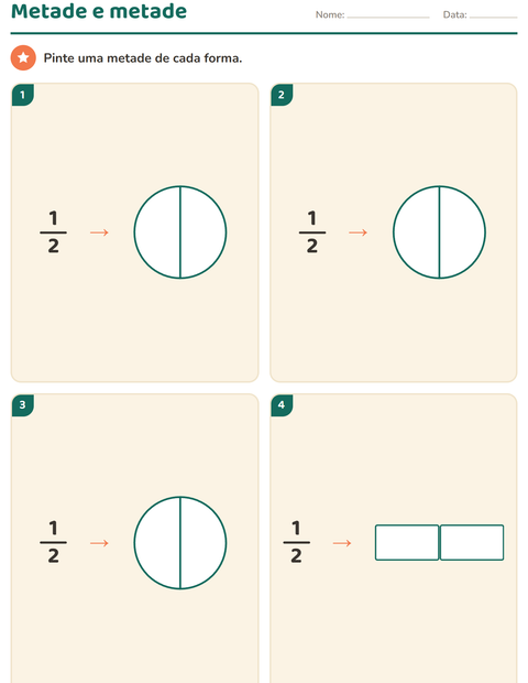 Pré-visualização da ficha de Frações para 2º ano do ensino fundamental