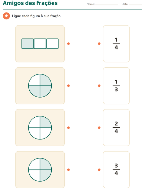 Pré-visualização da ficha de Frações para 2º ano do ensino fundamental