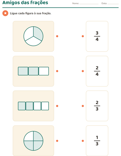 Pré-visualização da ficha de Frações para 2º ano do ensino fundamental