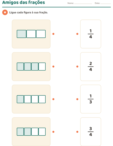 Pré-visualização da ficha de Frações para 2º ano do ensino fundamental