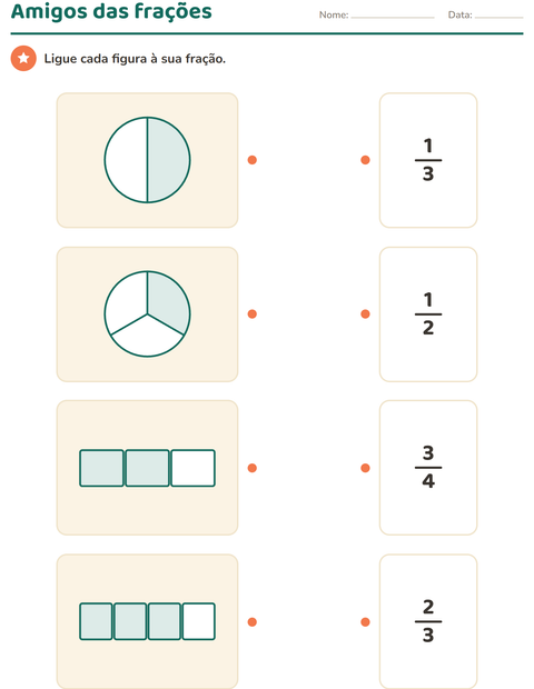 Pré-visualização da ficha de Frações para 2º ano do ensino fundamental