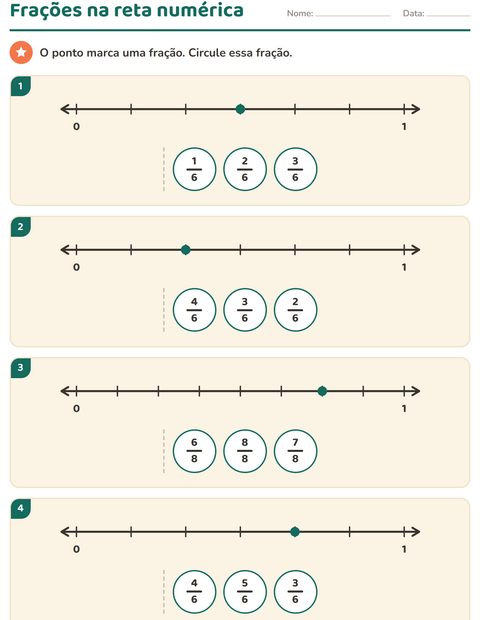 Pré-visualização da ficha de Frações para 3º ano do ensino fundamental