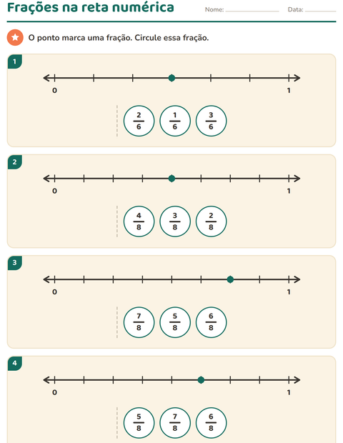 Pré-visualização da ficha de Frações para 3º ano do ensino fundamental