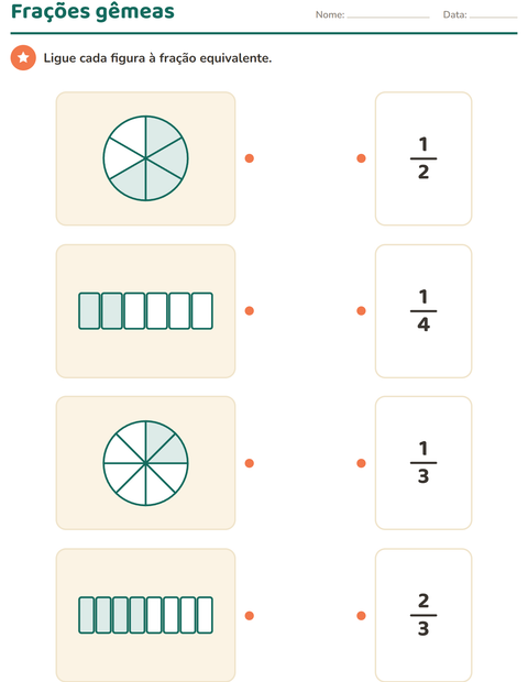 Pré-visualização da ficha de Frações para 3º ano do ensino fundamental