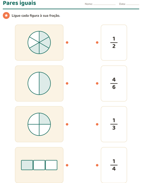Pré-visualização da ficha de Frações para 3º ano do ensino fundamental