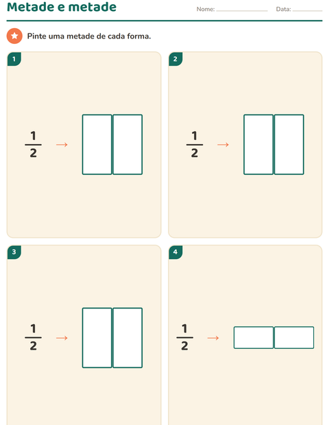 Pré-visualização da ficha de Frações para 2º ano do ensino fundamental