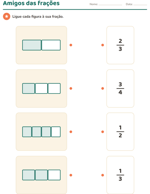 Pré-visualização da ficha de Frações para 2º ano do ensino fundamental