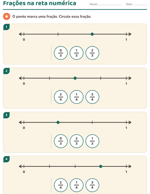 Pré-visualização da ficha de Frações para 3º ano do ensino fundamental