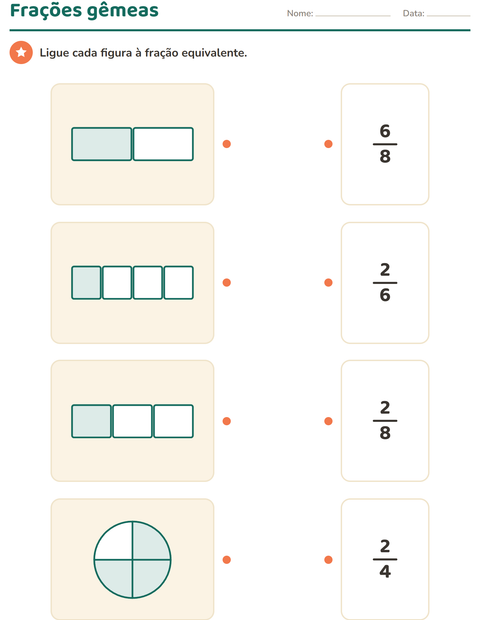 Pré-visualização da ficha de Frações para 3º ano do ensino fundamental