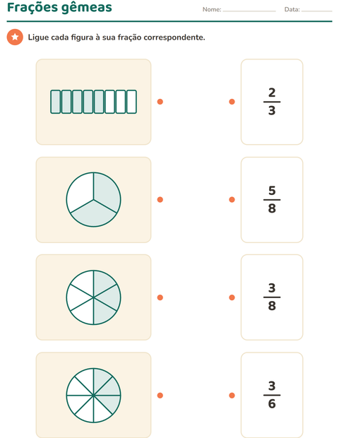 Pré-visualização da ficha de Frações para 3º ano do ensino fundamental