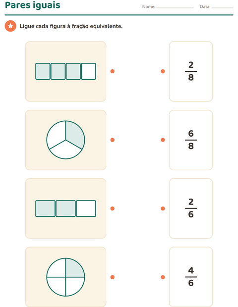 Pré-visualização da ficha de Frações para 3º ano do ensino fundamental