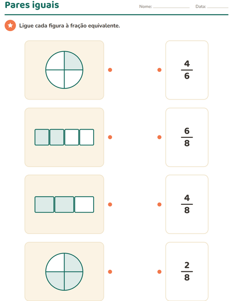 Pré-visualização da ficha de Frações para 3º ano do ensino fundamental