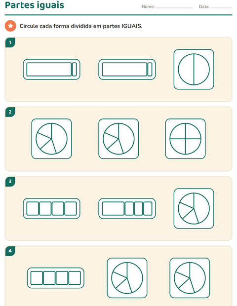 Pré-visualização da ficha de Frações para 3º ano do ensino fundamental
