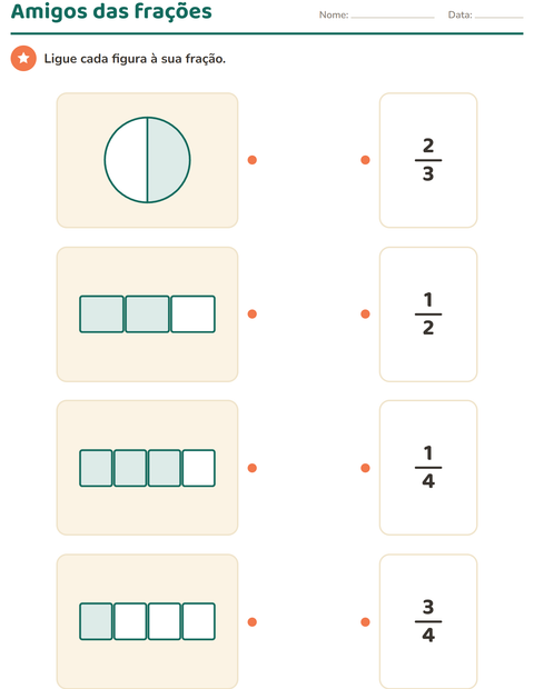 Pré-visualização da ficha de Frações para 2º ano do ensino fundamental