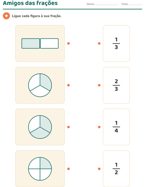 Pré-visualização da ficha de Frações para 2º ano do ensino fundamental