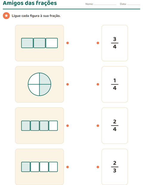 Pré-visualização da ficha de Frações para 2º ano do ensino fundamental