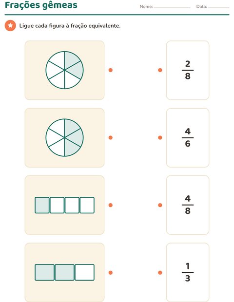 Pré-visualização da ficha de Frações para 3º ano do ensino fundamental