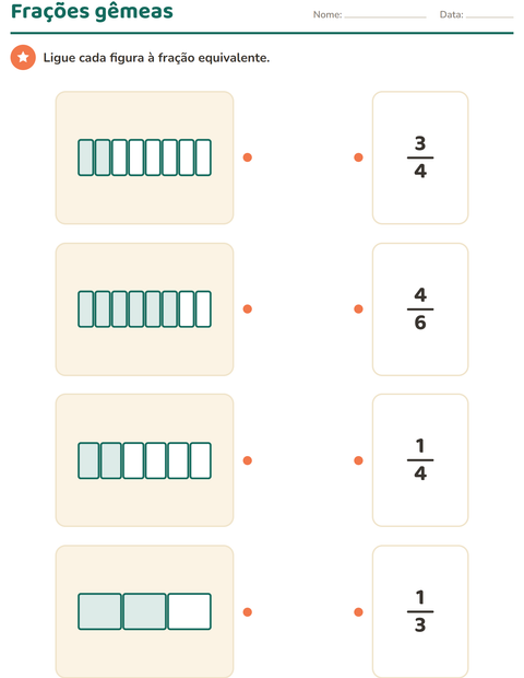 Pré-visualização da ficha de Frações para 3º ano do ensino fundamental