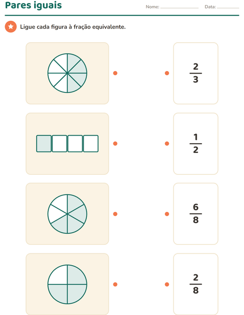 Pré-visualização da ficha de Frações para 3º ano do ensino fundamental