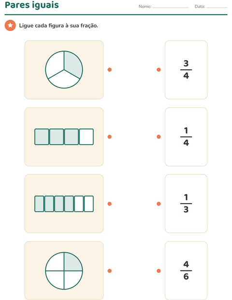 Pré-visualização da ficha de Frações para 3º ano do ensino fundamental