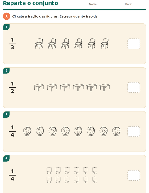 Pré-visualização da ficha de Frações com Sala de aula 2 (P&B) para 2º ano do ensino fundamental