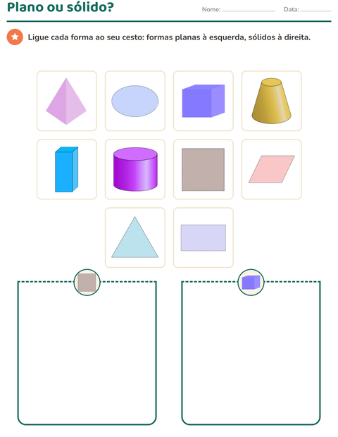Pré-visualização da ficha de Geometria para 2º ano do ensino fundamental
