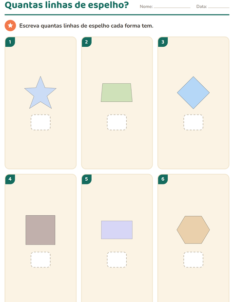 Pré-visualização da ficha de Geometria para 3º ano do ensino fundamental