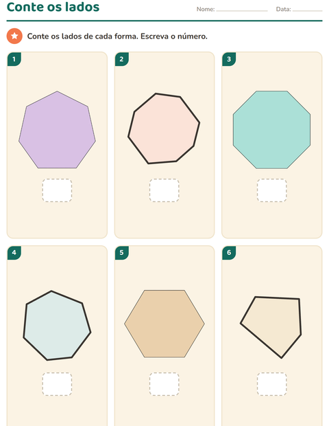 Pré-visualização da ficha de Geometria para Educação infantil (pré-escola, 5-7 anos)