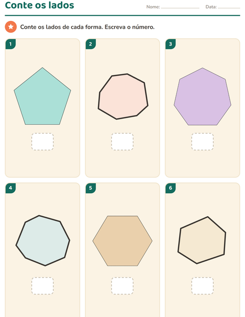 Pré-visualização da ficha de Geometria para Educação infantil (pré-escola, 5-7 anos)