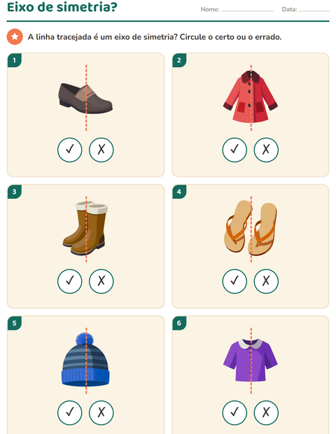 Pré-visualização da ficha de Geometria com Roupas para 2º ano do ensino fundamental