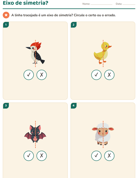 Pré-visualização da ficha de Geometria com Animais para 2º ano do ensino fundamental