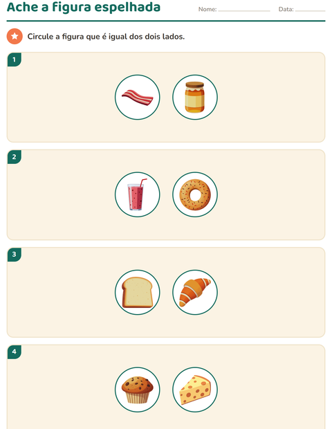 Pré-visualização da ficha de Geometria com Café da manhã para 2º ano do ensino fundamental
