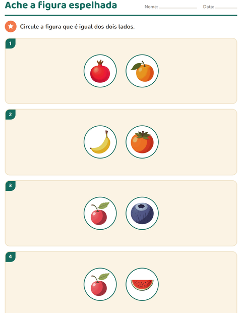 Pré-visualização da ficha de Geometria com Frutas para 2º ano do ensino fundamental